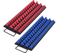 SucceBuy Plateau organisateur de prises portable de, jeu d'organisateurs de prises métriques et SAE en 2 parties, permet de ranger jusqu'à 160 prises, 1/4 pouce, 3/8 pouce et 1/2 pouce robuste