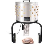 SucceBuy plumeuse à poulet, tambour en acier inoxydable 20", 108 doigts souples, plumeuse à volaille 500 W, collecte facile des déchets