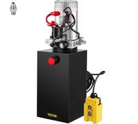 SucceBuy Pompe Hydraulique 12 V 10 L Pompe Hydraulique Remorque Simple Effet Réservoir en Métal 22 MPa Démarrage Rapide Débit d'Huile Rapide Aucune Fuite Remorque Élévateur à Ciseaux Vérin Hydraulique