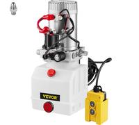 SucceBuy Pompe Hydraulique 12 V 4 L, Pompe Hydraulique Remorque Simple Effet Réservoir Plastique, Démarrage Rapide Débit d'Huile Rapide Aucune Fuite, Remorque Élévateur à Ciseaux