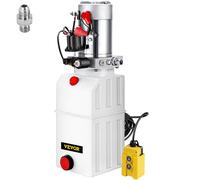 SucceBuy Pompe Hydraulique 12 V 6 L, Pompe Hydraulique Remorque Simple Effet Réservoir Plastique, Démarrage Rapide Débit d'Huile Rapide Aucune Fuite, Remorque Élévateur à Ciseaux