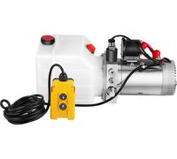 SucceBuy Pompe hydraulique 12 V CC, électrovanne simple effet, télécommande, unité d'entraînement de 4 l pour le déchargement de bennes, levage par grue,