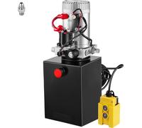 SucceBuy Pompe hydraulique 6L, simple effet, DC12V Power Pack, 6 quart, 3200 PSI Max, pompe manuelle avec 6 raccords