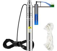SucceBuy Pompe immergée pour puits profond 550W, 35L/min, 108m de hauteur de refoulement, résistante au sable <5%, 20m de câble électrique, acier inoxydable, 230V/50Hz, IP68 étanche, pour l'industrie,
