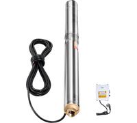 SucceBuy Pompe submersible pour puits profonds, 550 W, 230 V, hauteur de refoulement de 210 pieds, débit de 65 l/min, pompe à eau en acier inoxydable avec câble de 65,62 pieds, boîtier deexterne, pour