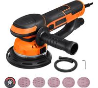 SucceBuy Ponceuse excentrique 6 pouces double fonction, 850 W, 7400 tr/min, ponceuse orbitale électrique à vitesse variable, raccord pour poussière et 10 papiers abrasifs