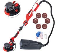 SucceBuy Ponceuse pour cloisons sèches 750 W Ponceuse à plat pliable avec poignée télescope Ponceuse électrique pour cloisons sèches à vitesse variable 800-1750 tr/min