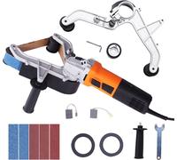 SucceBuy Ponceuse pour polissage de tubes 1300 W avec 6 vitesses variables de 1100 à 3200 tr/min. Ponceuse professionnelle pour le polissage, la finition et la rouille, livrée avec 100 bandes abrasive