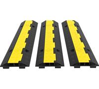 SucceBuy Pont de câbles Lot de 3 Conduit de sol 2 canaux 11000lbs Conduit de sol Rampe