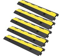SucceBuy Pont de câbles Rampe de protection de câbles Lot de 5 2 canaux Passage de câbles 5T Capacité de charge Seuil de freinage en caoutchouc