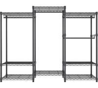 SucceBuy Portemanteau avec capacité de charge de 800 lbs, 4 barres de penderie et 8 niveaux de rangement, portemanteau à roulettes. Portemanteau sur pied réglable et personnalisable