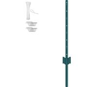 SucceBuy Poteaux de clôture de 3 pieds de long, pack de 10 poteaux en T robustes en métal pour jardins, cours, fermes, vert