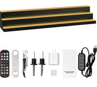 SucceBuy Présentoir à 3 niveaux pour bouteilles d'alcool de 60 pouces avec LED, support à whisky, étagère de bar commerciale éclairée pour la maison, éclairage multicolore, avec télécommande sans fil