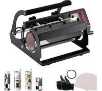 SucceBuy Presse à chaleur pour gobelet à sublimation 887ml DIY noir