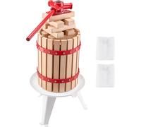 SucceBuy Presse-fruits manuel avec panier en bois, 6L, idéal pour la production de vin et de jus de fruits
