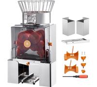 SucceBuy Presse-orange commercial, 120 W, extracteur de jus en acier inoxydable avec alimentation automatique. Presse le jus à grande vitesse 25 oranges par minute