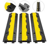 SucceBuy Protection de câble à 2 canaux, rampe de protection de câble, protège-câble, garde-câble en caoutchouc + PVC, 11000 LBS, ralentisseur de vitesse, parking, allée, circulation 5PCS