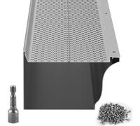 SucceBuy Protection de gouttière, 5 pouces de large, couverture DIY en aluminium, 52 PCS, 208 pieds de longueur totale, 0,157 pouces de diamètre de trou, 0,02 pouces d'épaisseur, s'adapte à tous les t