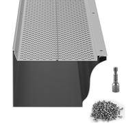 SucceBuy Protection de gouttière, 5 pouces de large, filtre à feuilles en aluminium, couverture de gouttière DIY, 26 pièces, 104 pieds de longueur totale, 0,157 pouces de diamètre de trou & 0,02 pouce