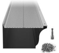 SucceBuy Protection de gouttière, largeur 152 mm, filtre à feuilles en aluminium, couverture de gouttière DIY, 52 pièces, longueur totale 528 cm, diamètre de trou 4 mm et épaisseur 0,5 mm, protection