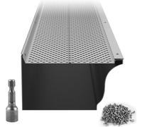 SucceBuy Protection de gouttière, largeur 152 mm, filtre à feuilles en aluminium, couverture de gouttière DIY, 26 pièces, longueur totale 264 cm, diamètre de trou 4 mm et épaisseur 0,5 mm, s'adapte à