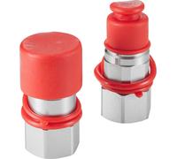 SucceBuy Raccords hydrauliques à face plate 1/2 pouce, raccords rapides hydrauliques pour chargeuse compacte 1/2 pouce NPT avec 2 capuchons anti-poussière (ISO16028)