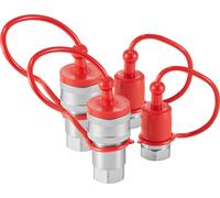 SucceBuy Raccords hydrauliques coniques 1/2", 1/2" NPT pour chargeuse compacte Raccords hydrauliques rapides avec 4 capuchons anti-poussière (ISO5675)