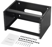 SucceBuy Rack réseau 6U à montage mural, profondeur 355,6 mm, capacité de charge maximale 22,68 kg, 482,6 mm pour serveurs, équipement informatique, commutateurs réseau, avec écrous cage, noir