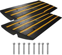 SucceBuy Rampe de trottoir, pack de 2, montée de 2,6 pouces, rampe d'accès en caoutchouc, rampe de seuil robuste avec une capacité de charge de 15000 kg, rampe de pont de trottoir pour garage, quai de