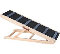 SucceBuy Rampe pour chien pliable, rampe en bois de 41,3 pouces de long pour animaux domestiques, réglable pour petits et grands chiens, parfaite pour canapé, sofa et voiture, hauteur réglable 13,77 p