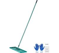 SucceBuy Râteau de nivellement de pelouse 48 x 10 pouces, robuste râteau de nivellement de cour avec manche en acier de 78 pouces, outil de pelouse pour le jardin et le golf