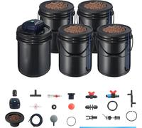 SucceBuy RDWC Système de culture hydroponique, kit hydroponique avancé avec Top Drip, 4 boucles, 1 réservoir, pompe à air et indicateur de niveau d'eau pour légumes à feuilles