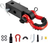 SucceBuy Récepteur d'attelage à manille 2", 66.000 lbs de charge de rupture, anneau en D avec goupille de sécurité, poids lourd pour camion, jeep, récupération tout-terrain, en alliage d'aluminium