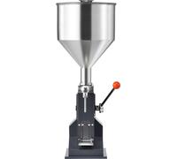 SucceBuy Remplisseuse manuelle de liquides en pâte, remplisseuse de bouteilles réglable pour 5 - 50 ml. Remplisseuse de liquide en acier inoxydable avec entonnoir pour lait, eau, jus, huile essentiell