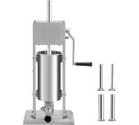 SucceBuy Remplisseuse manuelle de saucisses, capacité de 8 livres/5 l, remplisseuse verticale de saucisses à deux vitesses, acier inoxydable 304 avec 4 tubes de remplissage et pied à ventouse pour usa