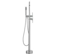 SucceBuy Robinet de baignoire indépendant, montage au sol, remplisseur de baignoire, bec pivotant à 360°, deux modes d'eau, pour le bain et le nettoyage des animaux domestiques, DC 12 V, acier inoxyda