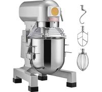 SucceBuy Robot de cuisine industriel, mixeur sur socle 18,7 l avec 3 vitesses réglables, mixeur à pâte 1100 W, cuve en inox et 3 accessoires, idéal pour restaurant, boulangerie, pâtisserie, cafétéria