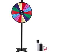 SucceBuy Roue de la fortune tournante 24", roue de roulette avec 14 fentes, effaçable à sec et 2 marqueurs, à poser sur une table ou sur le sol, pour les fêtes, les bars, les foires, le carnaval