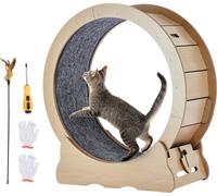 SucceBuy Roue d'exercice pour chats, grand tapis roulant pour chats d'intérieur, 29,5 pouces, avec tapis amovible et canne à pêche pour chats pour courir/marcher/faire de l'exercice, convient à la plu