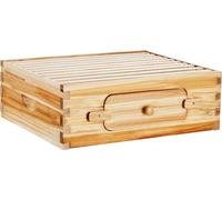 SucceBuy Ruche moyenne Box Starter Kit, 100 % bois de cèdre naturel enduit de cire d'abeille, ruche Langstroth avec 10 cadres et fondations, fenêtres en acrylique transparent