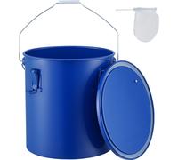 SucceBuy Seau à graisse de 6 gallons pour friteuse, récipient d'élimination de l'huile en acier au carbone avec couvercle et agrafes de fermeture, récipient de transport pour huile alimentaire chaude,