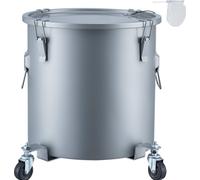 SucceBuy Seau à graisse de friture de 10 gallons, récipient d'élimination de l'huile avec socle à roulettes, acier au carbone, revêtement antirouille, récipient de transport avec couvercle et sac filt