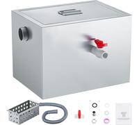 SucceBuy séparateur de graisse commercial, séparateur de graisse de 8 livres, entrée latérale, acier inoxydable sous l'évier, séparateur de 2,8 GPM, pour les cuisines de restaurant-cantine-maison, pas
