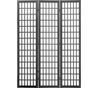 SucceBuy Séparation de pièce japonaise en 3 parties, pare-vue pliable en bois,bois de tung, panneau MDF, tissu non tissé
