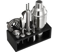 SucceBuy Set de 13 outils de bar en acier inoxydable pour mélanger les cocktails, argenté