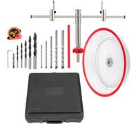 SucceBuy Set de découpe à la scie cloche réglable, 1-5/8" à 8" (40-200 mm), scie cloche encastrée à double lame avec protection anti-poussière PC, mèches de centrage interchangeables, pour luminaires