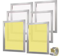 SucceBuy Set de serigrafía, 6 piezas, marco de serigrafía de aluminio 20 x 24", malla 110, tejido de nailon tensado, banda selladora para camisetas y DIY