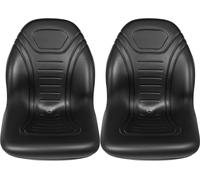 SucceBuy Siège de rechange universel pour tracteurs, pack de 2 sièges compacts pour tondeuses à gazon à dossier haut, en vinyle noir, pour chariots élévateurs et chargeuses compactes, avec motifs de v