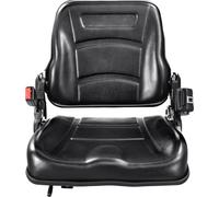SucceBuy Siège universel pour chariot élévateur, siège de tracteur rabattable avec dossier réglable, micro-interrupteur et ceinture de sécurité rétractable, fente de 6,3 à 13,4 pouces pour chariot élé