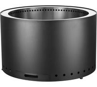 SucceBuy Smokeless Fire Pit Stove Feu de camp - H : 18 in x Dia : 28 in, Foyer portatif d'extérieur avec bac à cendres amovible, SUS430 acier inoxydable intérieur pour patio camping, noir